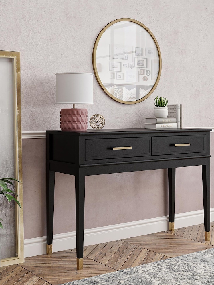 CosmoLiving Black Westerleigh 2 Drawer Console Table - Image 2 of 4
