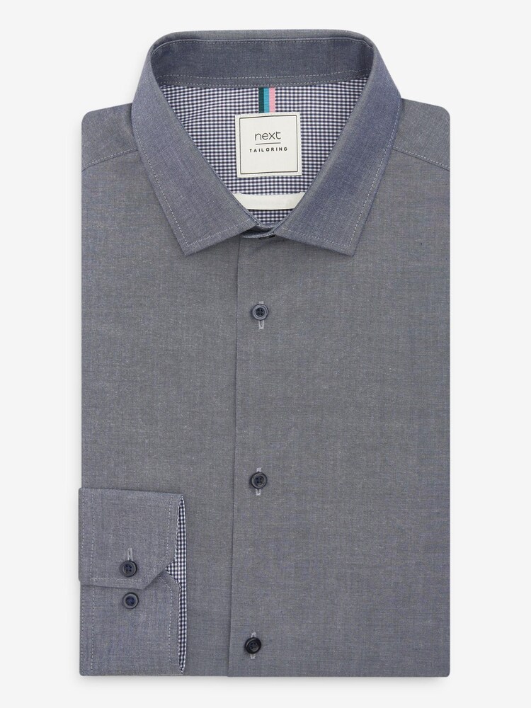 Navy Blue Regular Fit Single Cuff Shirts 3 Pack - Image 4 of 10