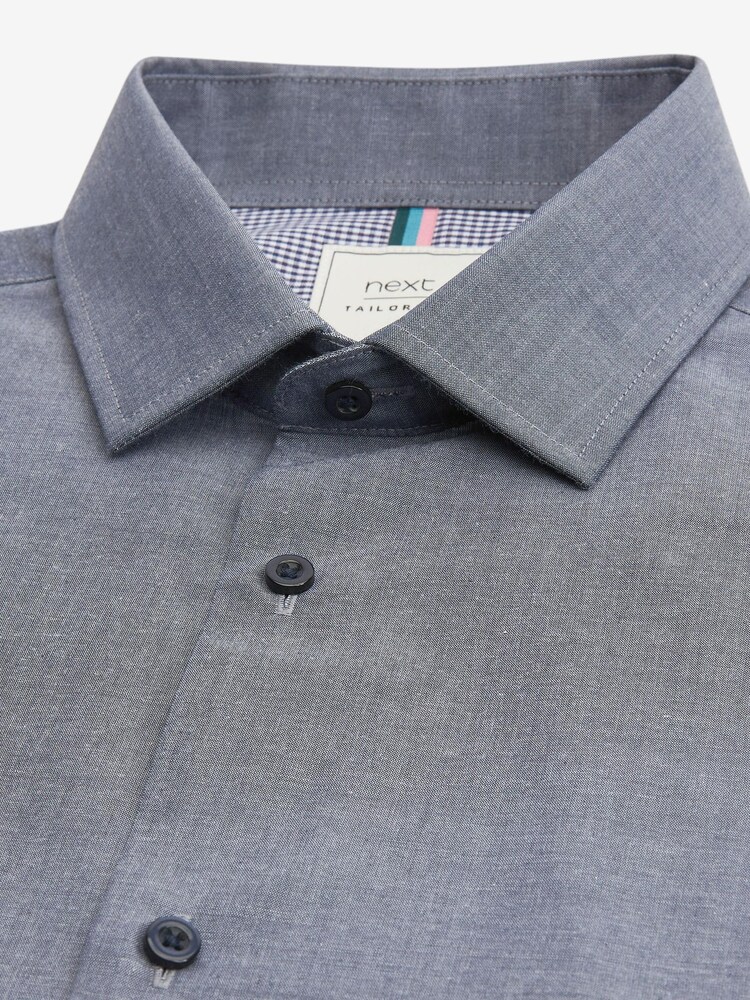 Navy Blue Regular Fit Single Cuff Shirts 3 Pack - Image 9 of 10