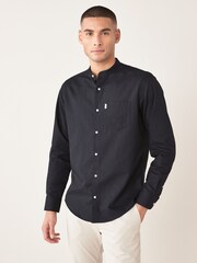 Black Grandad Collar Shirt - Image 1 of 8