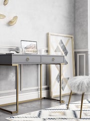 CosmoLiving Grey Camila Storage Office Desk - Image 1 of 4