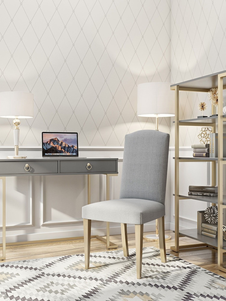 CosmoLiving Grey Camila Storage Office Desk - Image 2 of 4