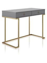 CosmoLiving Grey Camila Storage Office Desk - Image 3 of 4