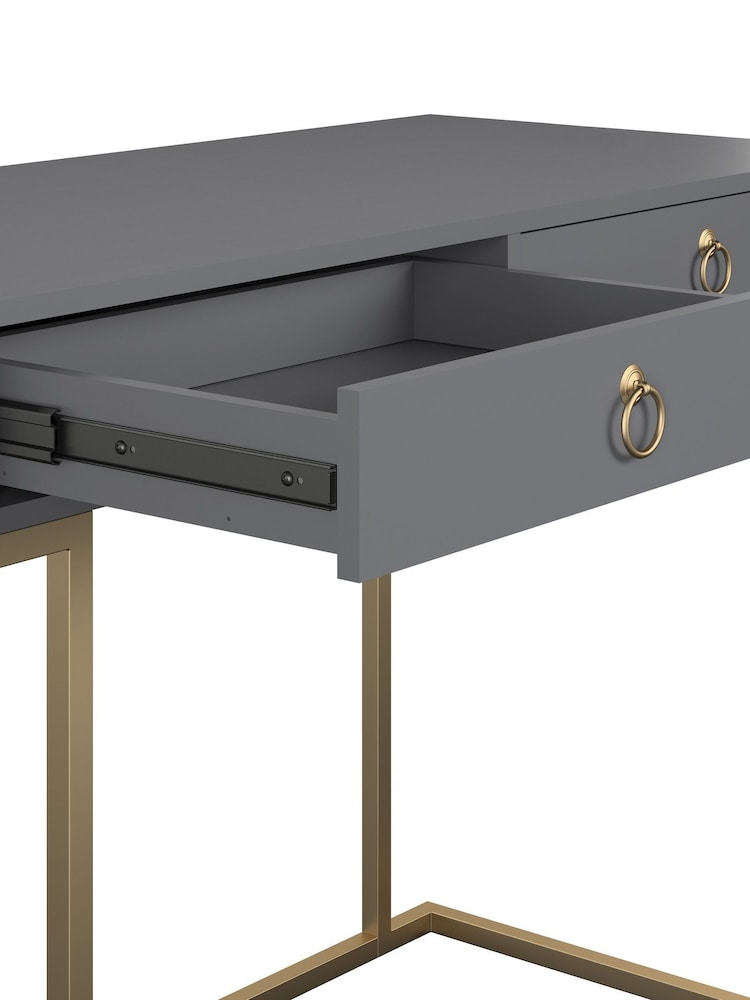 CosmoLiving Grey Camila Storage Office Desk - Image 4 of 4