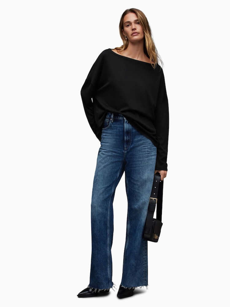 أسود - رداء علوي بكتف ساقط Rita من AllSaints  - Image 4 of 7