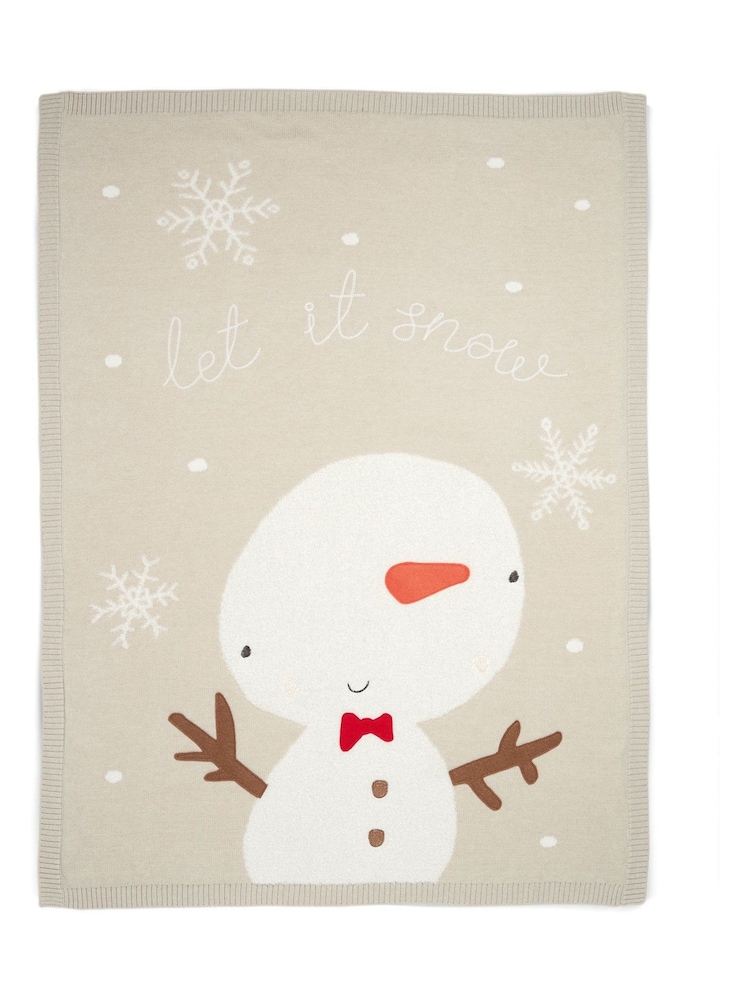 Mamas & Papas Brown Christmas Small Knitted Elf Blanket - Image 1 of 2