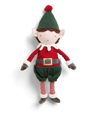 Mamas & Papas Red Christmas Soft Toy Elf - Image 1 of 3
