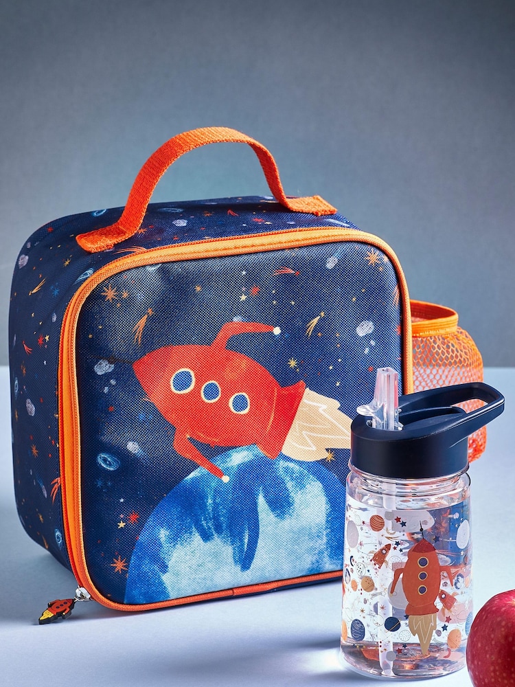 Navy Blue Space Lunch Bag And Water Bottle - Image 1 of 4
