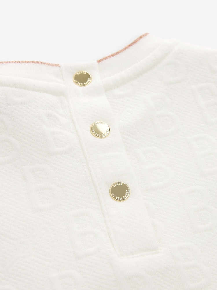 Blanc - Robe Baker By Ted Baker en jacquard - Image 7 of 8