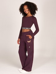 Pineapple Brown Wide Leg Cargo Joggers - Image 3 of 5