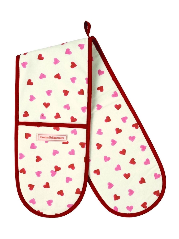 Emma Bridgewater Cream Pink Hearts 100% Cotton Oven Glove & Tea Towel - Image 4 of 4