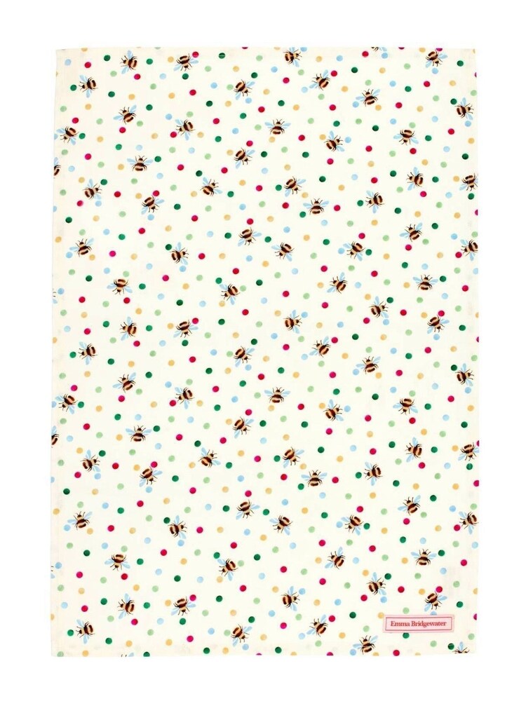 Emma Bridgewater Cream Bumblebee 100% Cotton Tea Towel - Image 2 of 2 Emma Bridgewater Cream Bumblebee 100% Cotton Tea Towel - Image 2 of 2