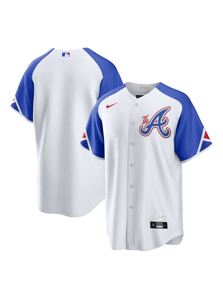 Fanatics MLB Atlanta Braves Official Replica City Connect White Jersey - Image 1 of 3 Fanatics MLB Atlanta Braves Official Replica City Connect White Jersey - Image 1 of 3