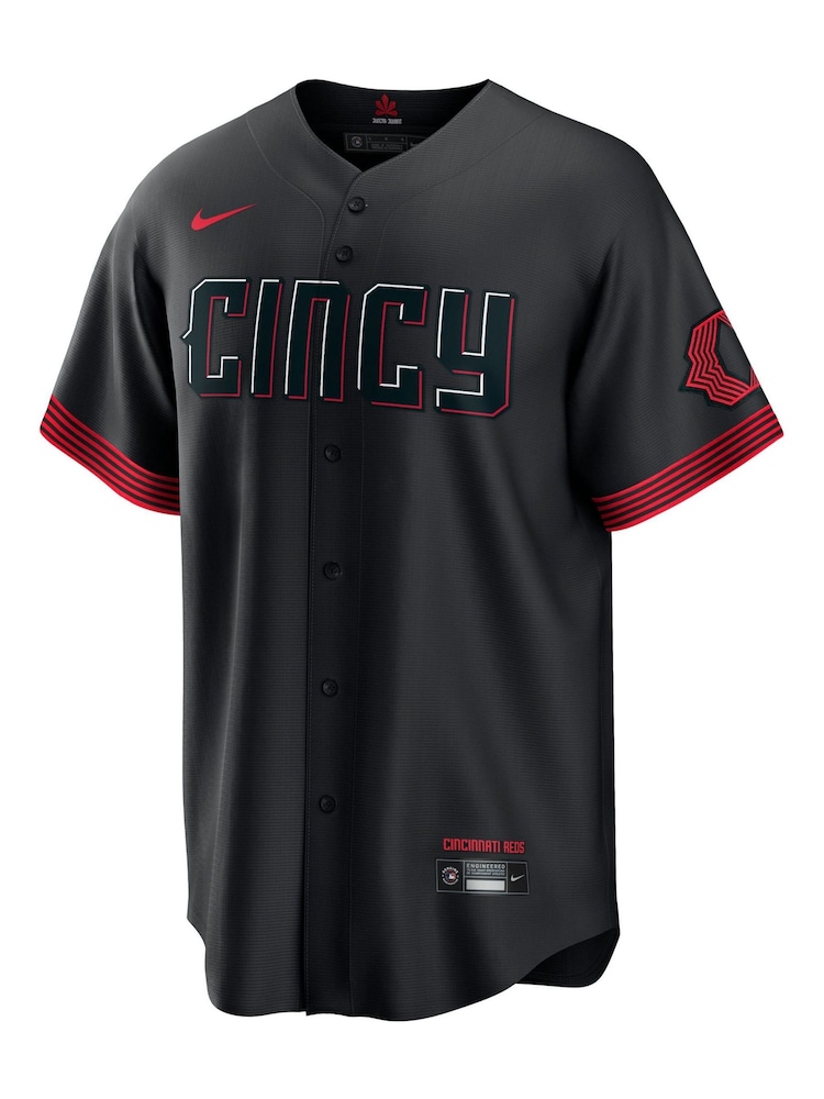 Fanatics MLB Cincinnati Reds Official Replica City Connect Black Jersey - Image 2 of 3