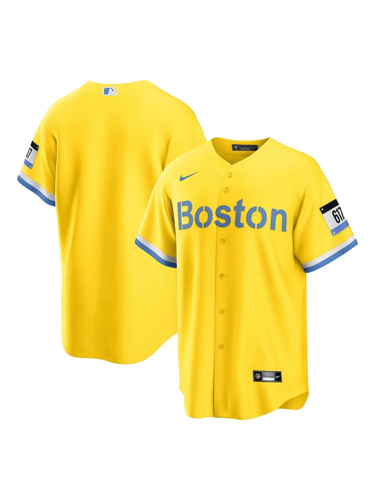 Fanatics Yellow MLB Boston Red Sox Official Replica City Connect Jersey - Image 1 of 3