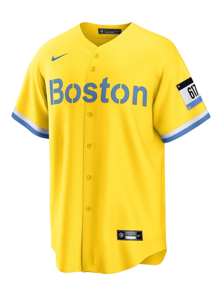 Fanatics Yellow MLB Boston Red Sox Official Replica City Connect Jersey - Image 2 of 3