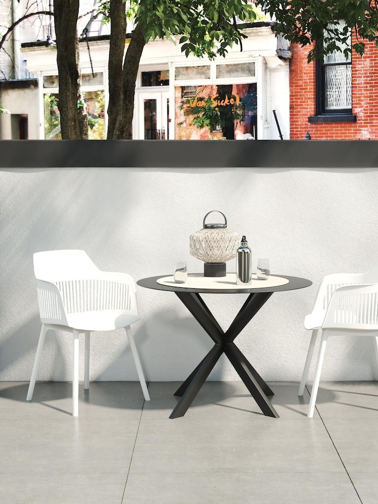 CosmoLiving White Camelo Dining Chairs Set of 2 - Image 1 of 4