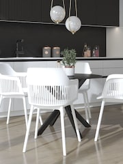 CosmoLiving White Camelo Dining Chairs Set of 2 - Image 2 of 4