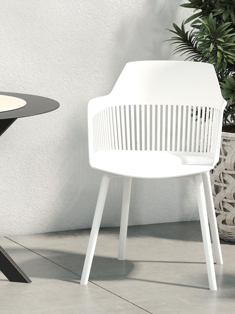 CosmoLiving White Camelo Dining Chairs Set of 2 - Image 4 of 4