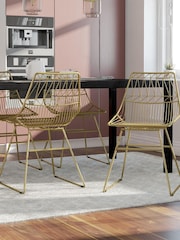 CosmoLiving Gold Astrid Wire Metal Dining Chair - Image 1 of 4