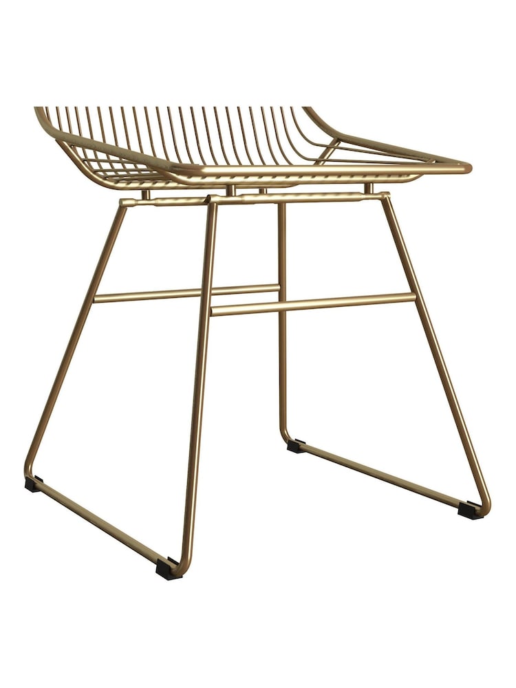 CosmoLiving Gold Astrid Wire Metal Dining Chair - Image 4 of 4