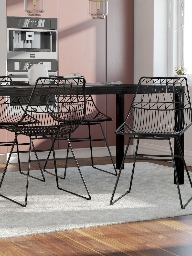CosmoLiving Black Astrid Wire Metal Dining Chair - Image 1 of 4