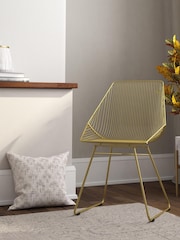 CosmoLiving Gold Ellis Lightweight Dining Chair - Image 1 of 4