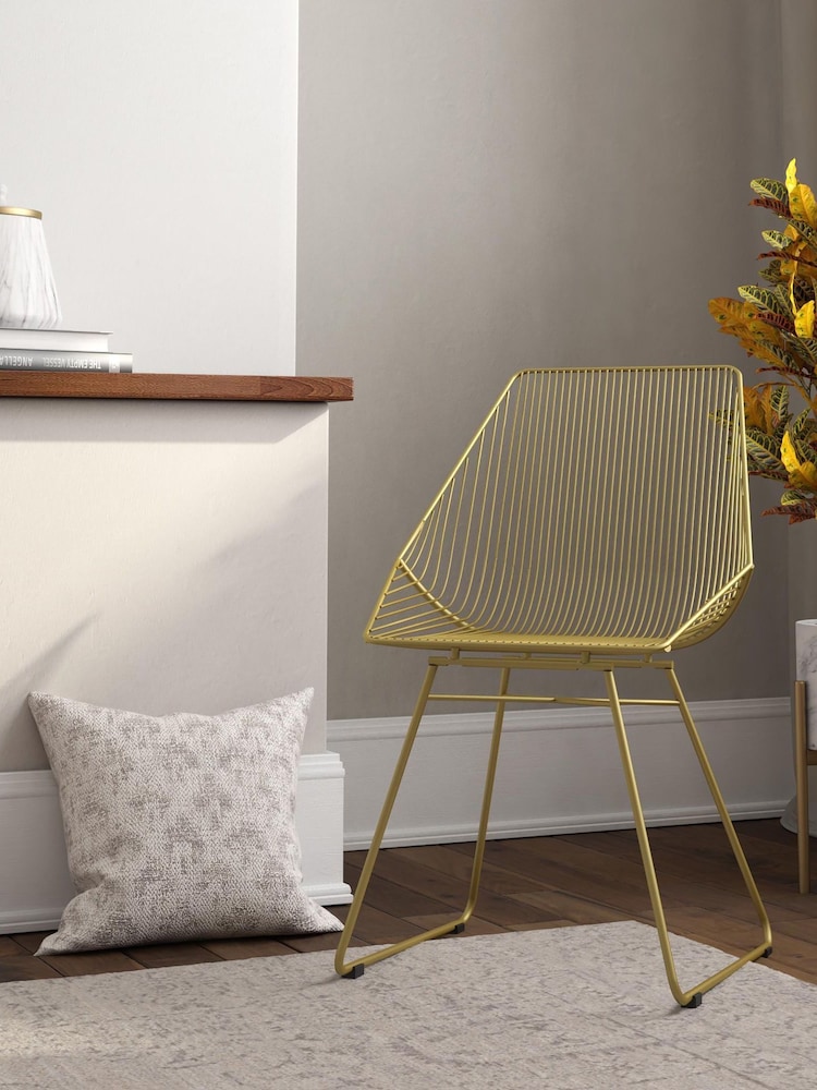 CosmoLiving Gold Ellis Lightweight Dining Chair - Image 1 of 4