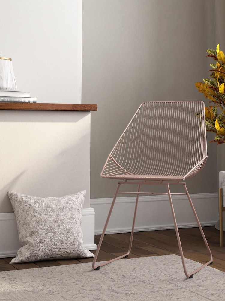 CosmoLiving Blush Pink Ellis Lightweight Dining Chair - Image 1 of 4