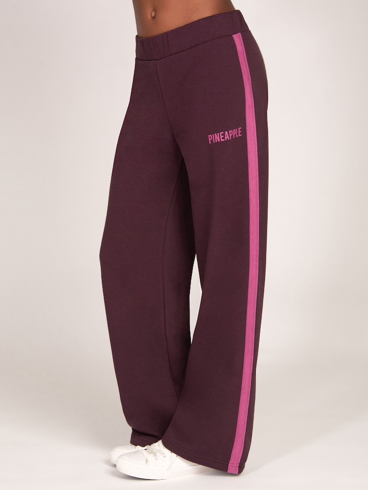 Pineapple Brown Stripe Panel Wide Leg Joggers - Image 1 of 5