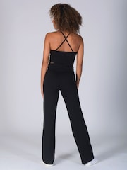 Pineapple Black Petite Fold Waistband Jersey Trousers - Image 5 of 6