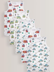 Rdeča-modra s potiskom nujnih vozil - 100% Cotton'to header majica brez rokavov 5 Pack (1,5-16let) - Slika 1 iz 8