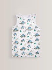 Rdeča-modra s potiskom nujnih vozil - 100% Cotton'to header majica brez rokavov 5 Pack (1,5-16let) - Slika 3 iz 8