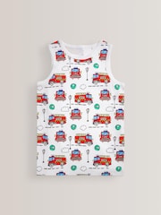 Rdeča-modra s potiskom nujnih vozil - 100% Cotton'to header majica brez rokavov 5 Pack (1,5-16let) - Slika 5 iz 8
