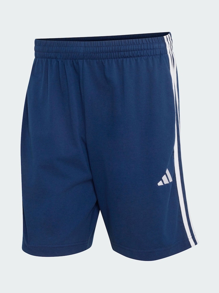 adidas Blue Essentials 3-Stripes Single Jersey Shorts - Image 5 of 5 adidas Blue Essentials 3-Stripes Single Jersey Shorts - Image 5 of 5