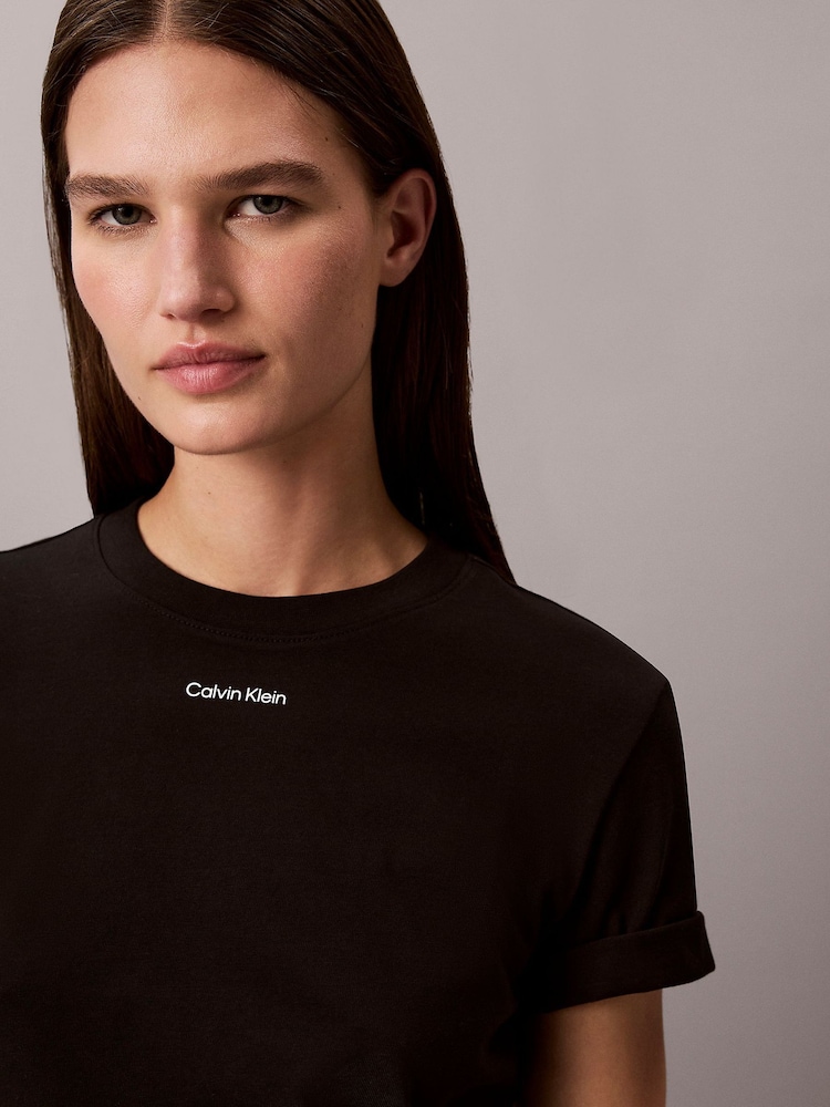 Noir - T-shirt Calvin Klein Label tissé - Image 2 de 5