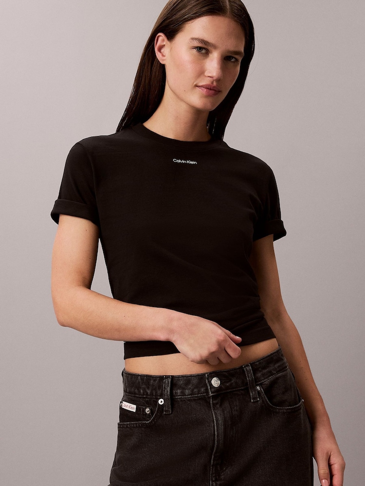 Noir - T-shirt Calvin Klein Label tissé - Image 5 de 5