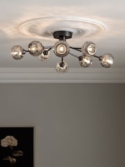 Pewter Grey Dallas 8 Light Flush Fitting Ceiling Light - Image 1 of 8