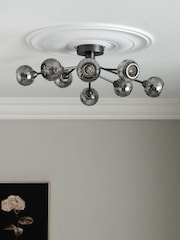 Pewter Grey Dallas 8 Light Flush Fitting Ceiling Light - Image 2 of 8