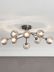 Pewter Grey Dallas 8 Light Flush Fitting Ceiling Light - Image 3 of 8