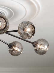 Pewter Grey Dallas 8 Light Flush Fitting Ceiling Light - Image 4 of 8