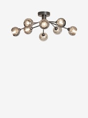 Pewter Grey Dallas 8 Light Flush Fitting Ceiling Light - Image 6 of 8