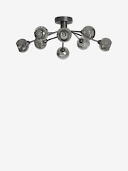 Pewter Grey Dallas 8 Light Flush Fitting Ceiling Light - Image 7 of 8