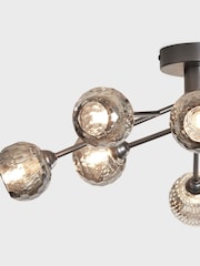 Pewter Grey Dallas 8 Light Flush Fitting Ceiling Light - Image 8 of 8