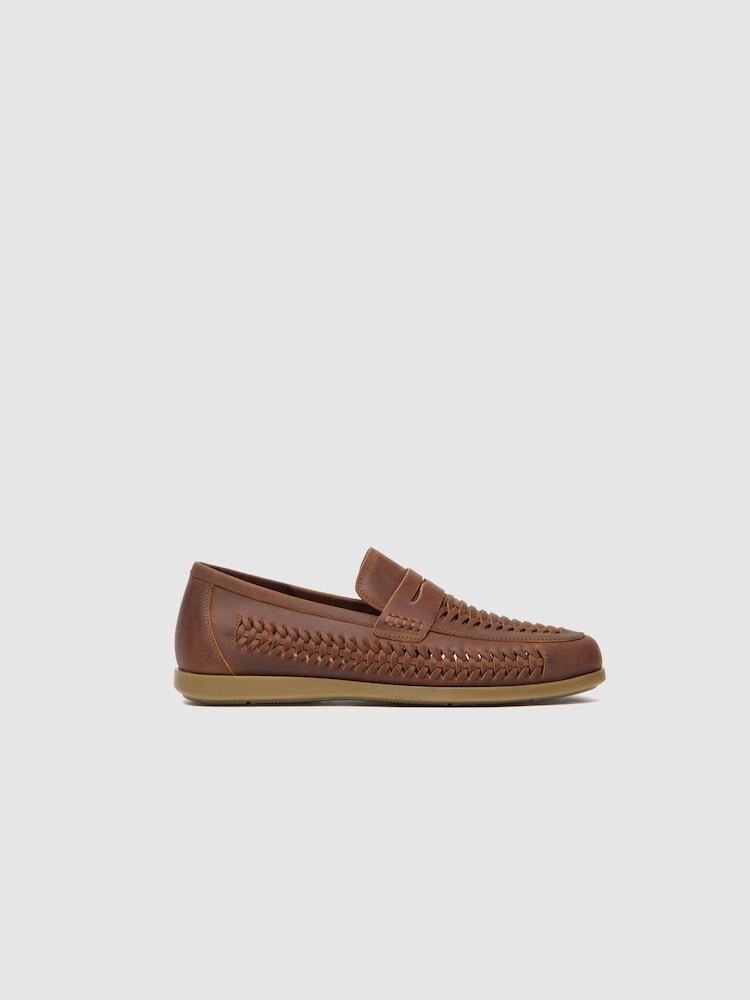 Rodd & Gunn Brown Gisborne Huarache Slip On Shoes - Image 1 of 6