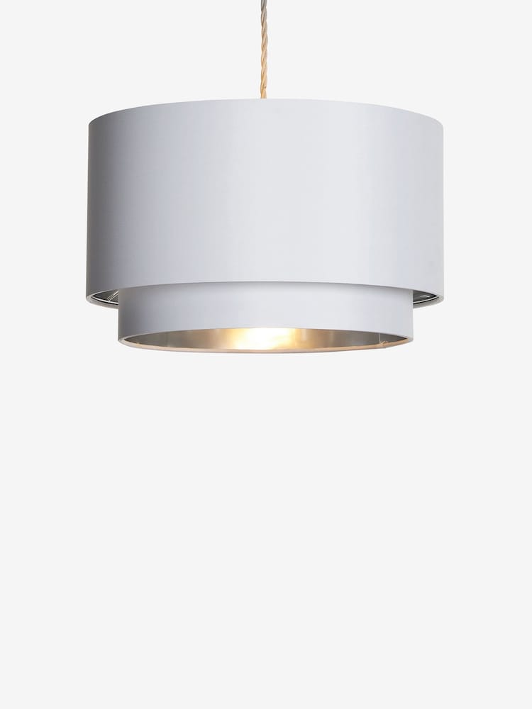 White Rico 2 Tier Easy Fit Lamp Shade - Image 6 of 6