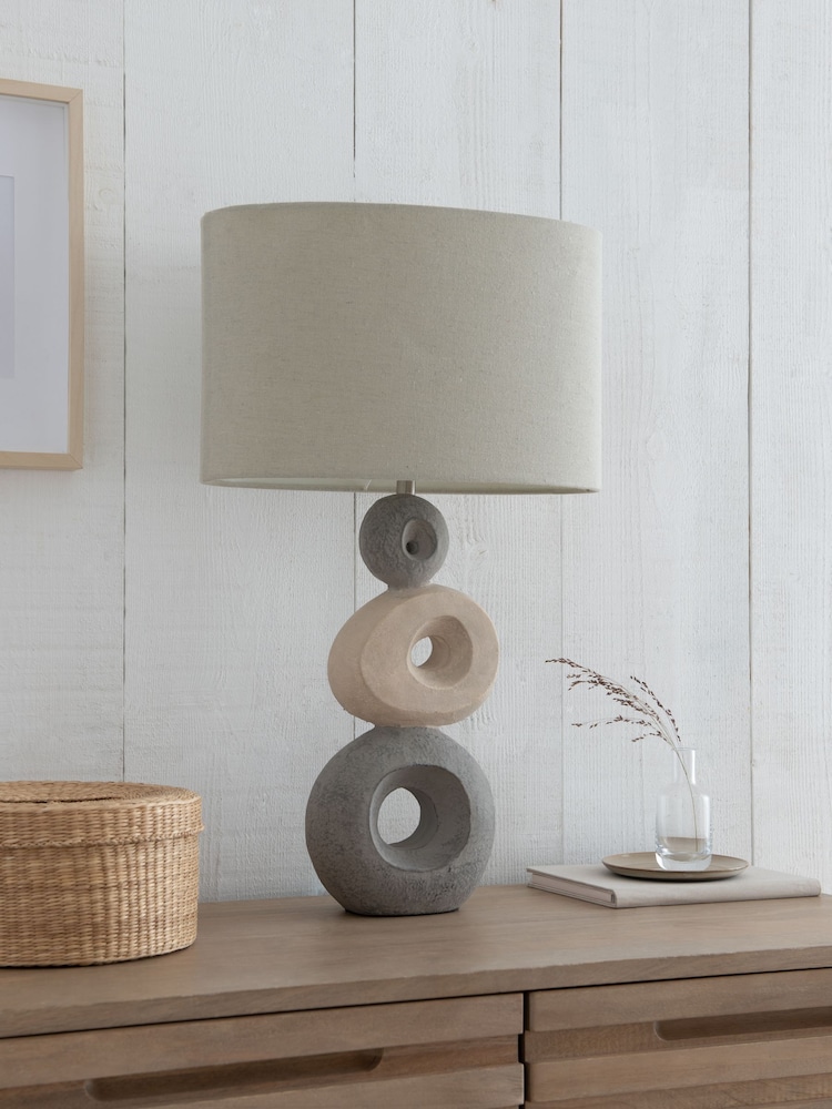 Grey Piedra Table Lamp - Image 2 of 8 Grey Piedra Table Lamp - Image 2 of 8