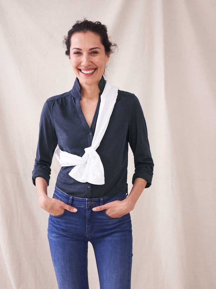 White Stuff 100% Cotton Annie Jersey Shirt - Image 1 of 8 White Stuff 100% Cotton Annie Jersey Shirt - Image 1 of 8