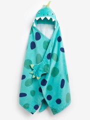 Green Dinosaur Children's Hooded Beach Towel Ages 3-5 - Image 4 of 8