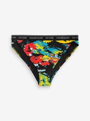 Calvin Klein Womens Black One High Waist Cheeky Bikini Bottom - Image 1 of 1